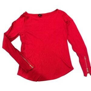 Vintage Womens Ann Taylor Red Long Sleeve Top Small